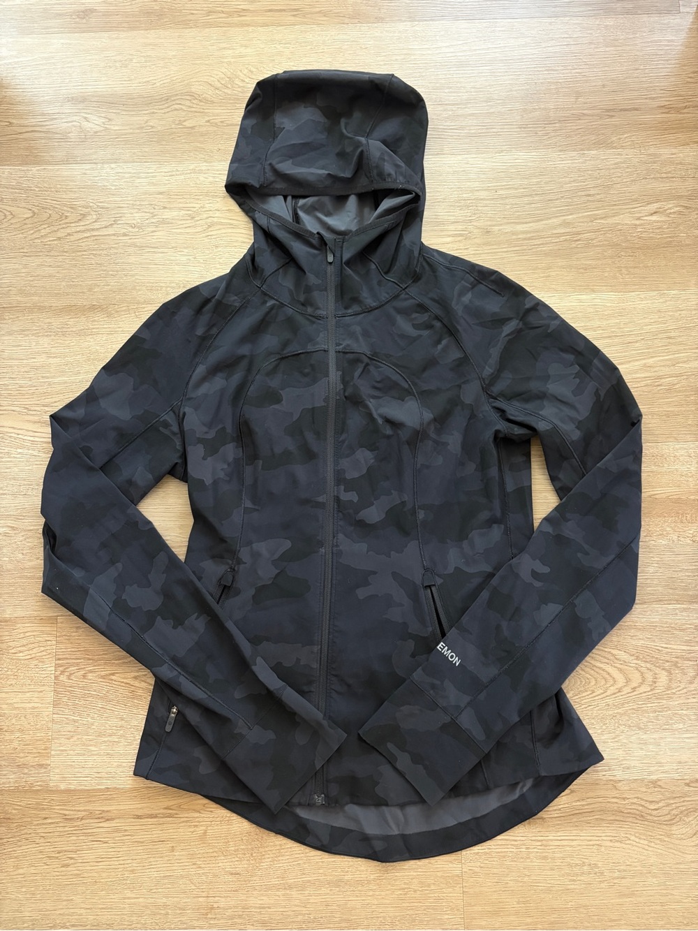 Women’s lululemon athletica Black Camo Hoodie Zip Up Jacket